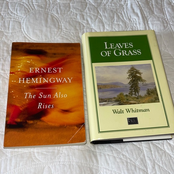 Two classic books: Leaves of Grass by Whitman & The Sun Also Rises by Hemingway - Picture 1 of 2